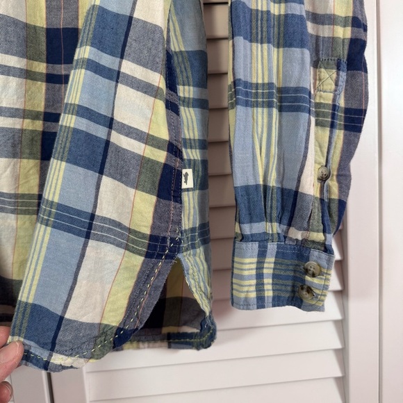 Toad & Co Indigo Ridge Long Sleeve Plaid Shirt Organic Cotton Size Hiking Medium - Picture 4 of 8